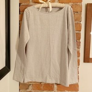 J. Crew NWT Artist Tee in Cream and Silver Stripe